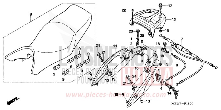 SEAT for Deauville ABS SPANGLE SILVER METALLIC (NHA49) from 2010